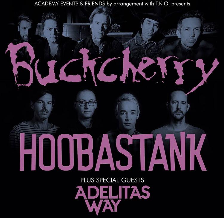 Buckcherry and Hoobastank London show 2019 poster