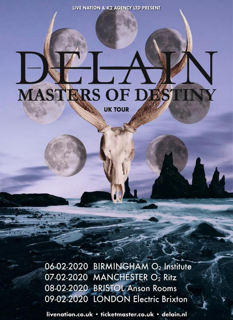 Delain UK Tour 2020 poster