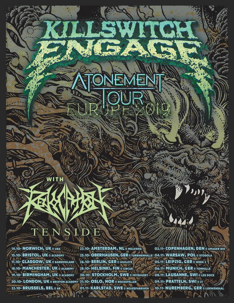 Killswitch Engage EU Tour 2019 poster