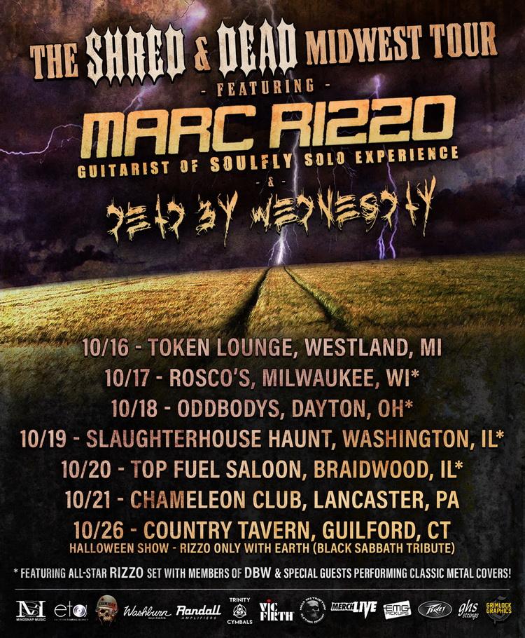 Marc Rizzo and Dead By Wednesday Milwaukee show 2019 poster