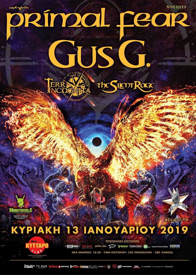 Primal Fear and Gus G. Athens show 2019 poster