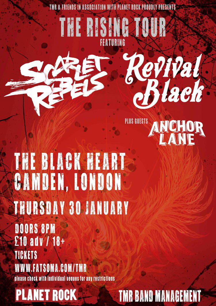 Scarlet Rebels and Revival Black London Show 2020 poster