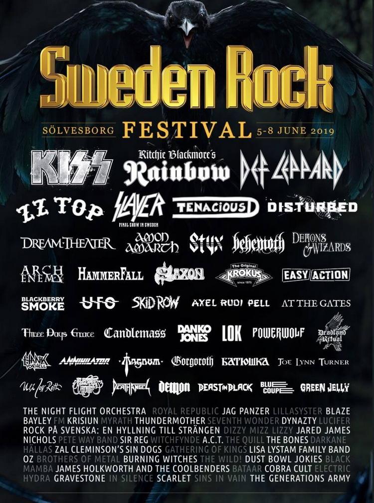 Sweden Rock Festival 2019 poster