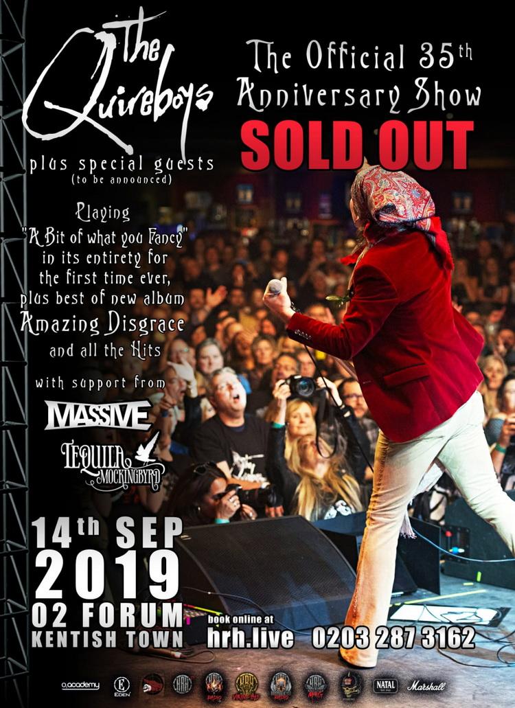 The Quireboys London Show 2019 poster