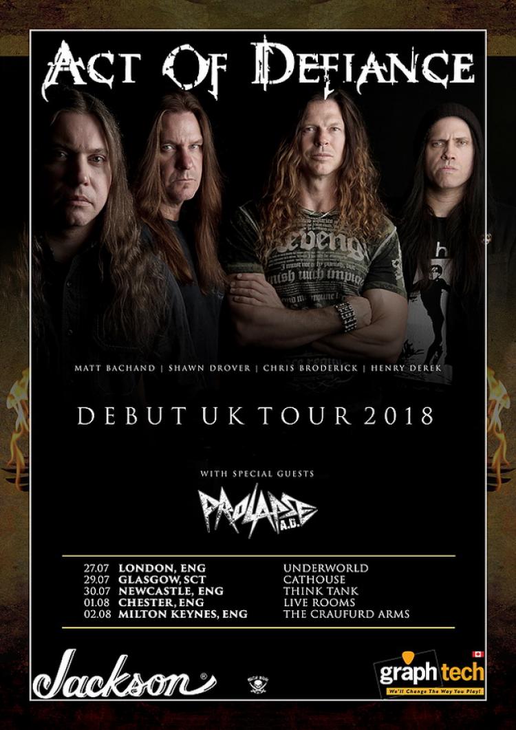 Act Of Defiance UK Tour 2018 poster