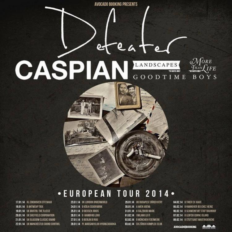 Defeater & Caspian live in Manchester, UK poster 2014