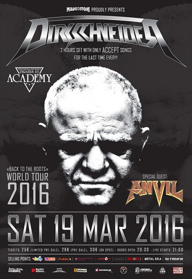 Dirkschneider live in Athens 2016 poster