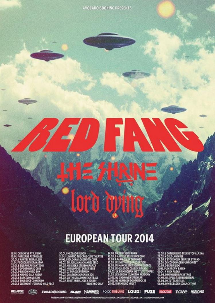 Red Fang, The Shrine & Lord Dying live in Manchester, UK 2014 poster