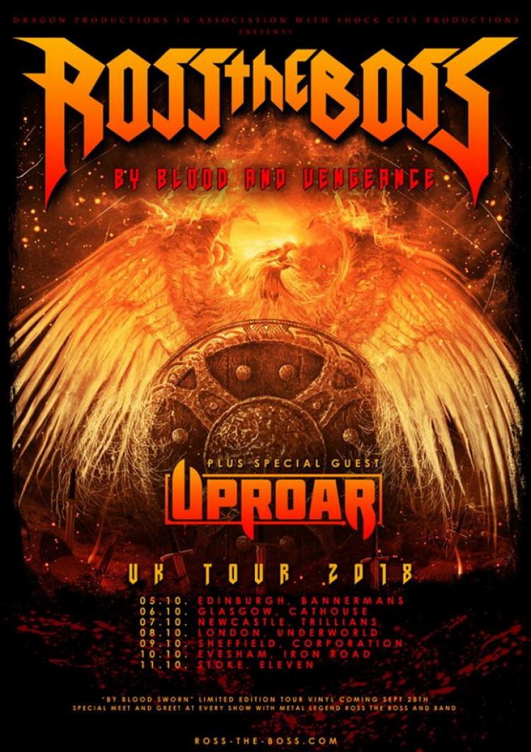 Ross The Boss UK Tour 2018 poster