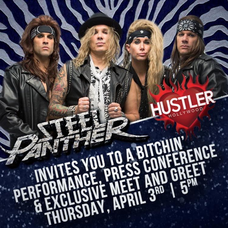 Steel Panther meet & greed Hustler Hollywood pic