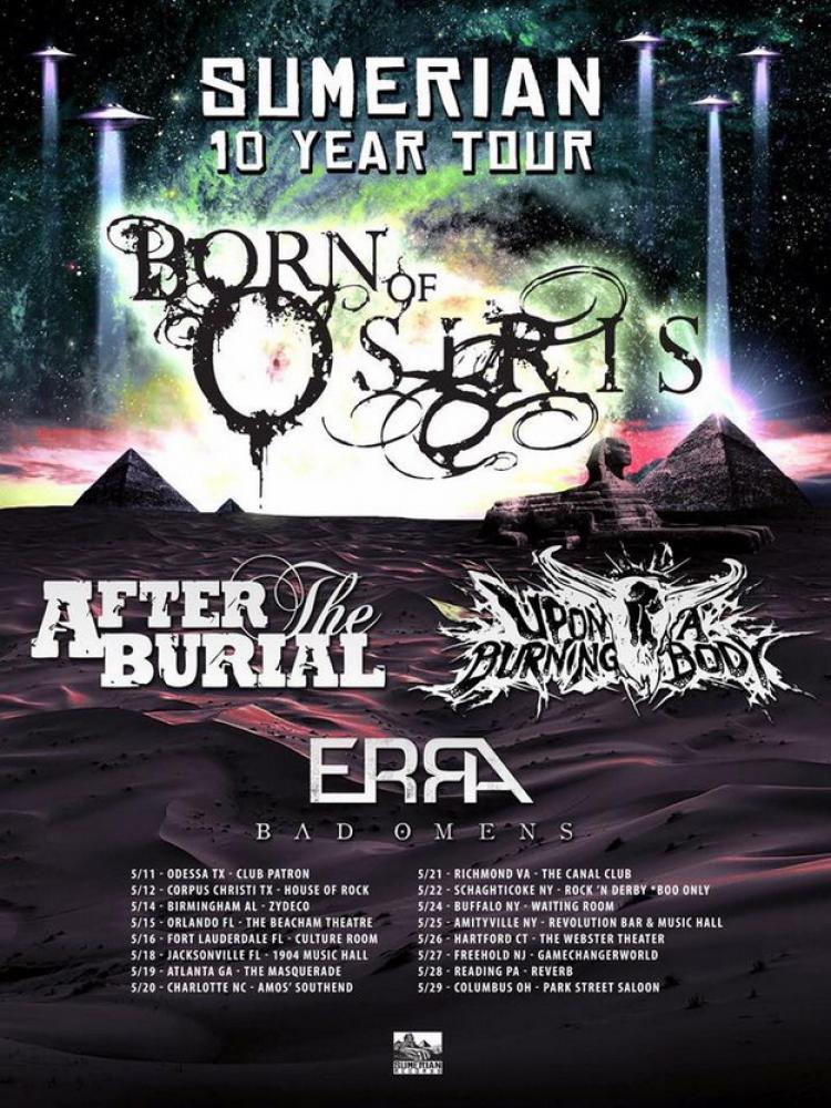 Sumerian 10 Year Tour 2016 poster