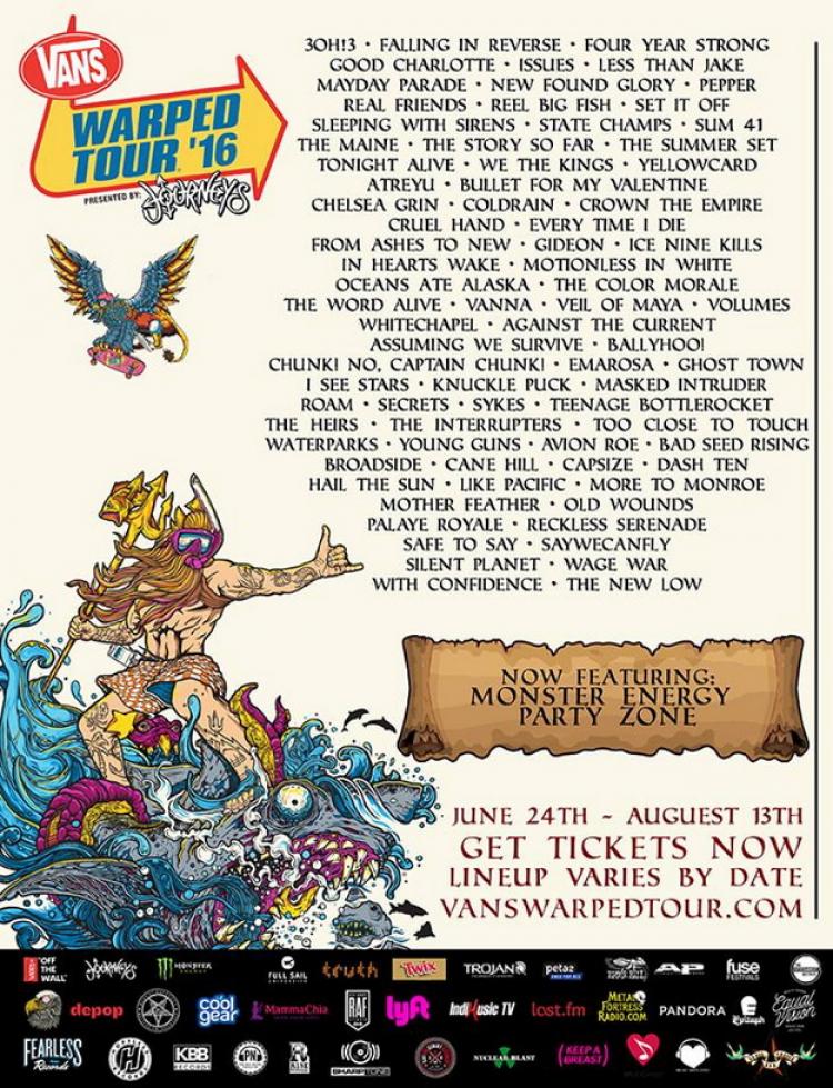 Vans Warped Tour 2016 poster