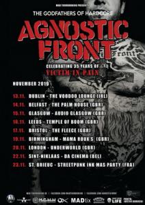 Agnostic Front UK & Ireland Tour 2019 poster