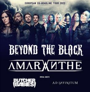 Amaranthe & Beyond The Black UK shows 2022 poster