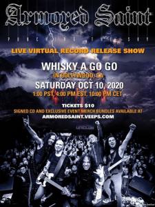 Armored Saint virtual show 2020 poster