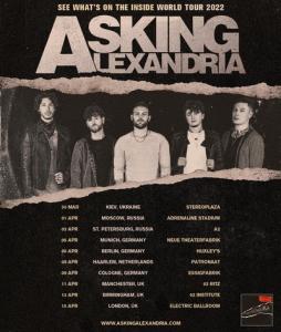 Asking Alexandria European & UK Tour 2022 poster