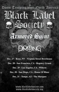 BLS & Armored Saint US Tour Dates 2021 poster