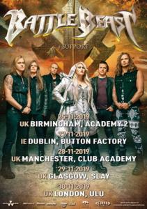 Battle Beast UK Tour 2019 poster