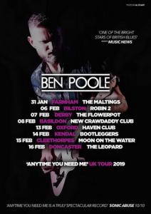 Ben Poole UK Tour 2019 poster
