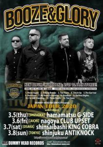 Booze & Glory Japan Tour 2020 poster