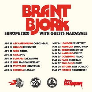 Brant Bjork Euro Tour 2020 poster