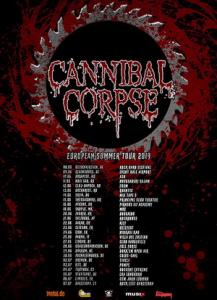 Cannibal Corpse Euro Tour 2019 poster