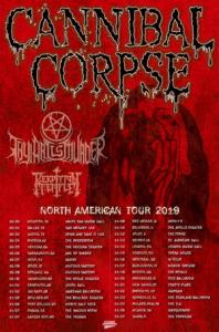 Cannibal Corpse North American Tour 2019 poster