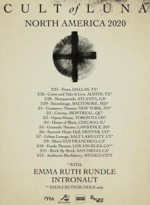 Cult Of Luna North American Tour 2020 poster