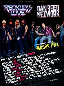 Dan Reed Network Reckless Love UK Tour 2021 poster