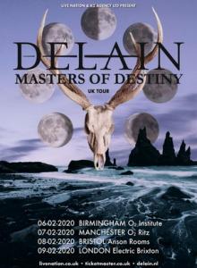 Delain UK Tour 2020 poster
