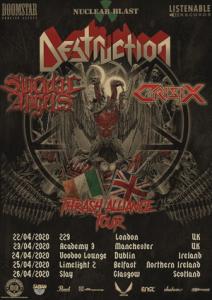 Destruction UK Tour 2020 poster