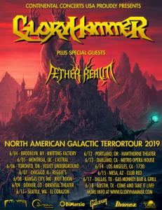 Gloryhammer North American Tour 2019 poster