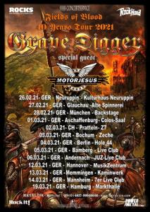 Grave Digger Euro Tour 2021 poster