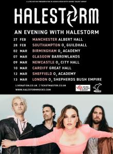 Halestorm UK Tour 2022 poster