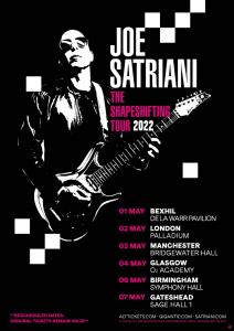 Joe Satriani UK Tour 2022 poster