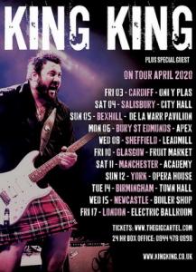 King King UK Tour 2020 poster