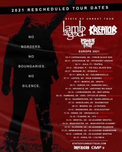 Lamb Of God EU & UK Tour 2021 poster