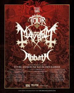 Mayhem North American Tour 2020 poster