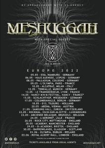 Meshuggah Euro Tour 2022 poster