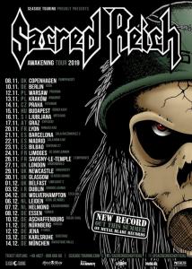 Sacred Reich Euro Tour 2019 poster