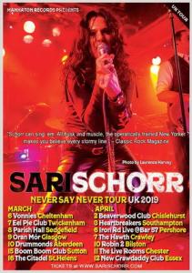 Sari Schorr UK Tour 2019 poster