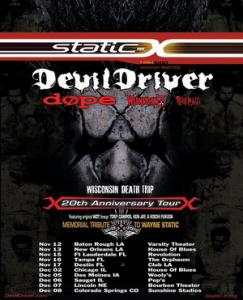 Static-X & DevilDriver US Tour 2019 poster