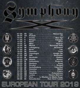 Symphony X EU Tour 2019 poster