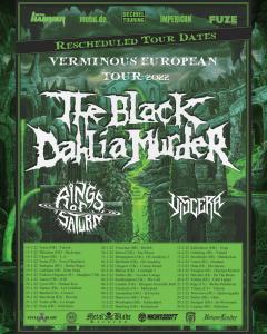 The Black Dahlia Murder Euro Tour 2022 poster