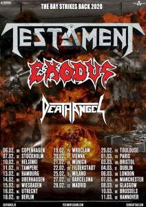 Testament Exodus Death Angel Euro Tour 2020 poster