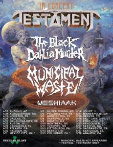 Testament North American Tour 2020 poster