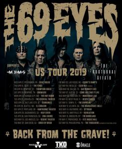 The 69 Eyes US Tour 2019 poster