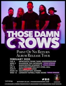 Those Damn Crows UK Tour 2020 poster