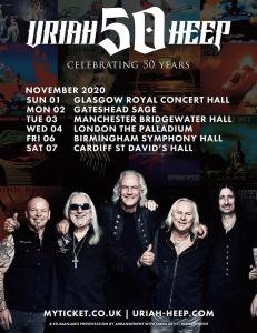 Uriah Heep UK Tour 2020 poster