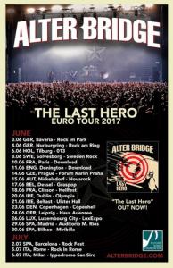 Alter Bridge Euro Tour 2017 poster